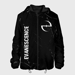 Куртка с капюшоном мужская Evanescence glitch на темном фоне: надпись, символ, цвет: 3D-черный