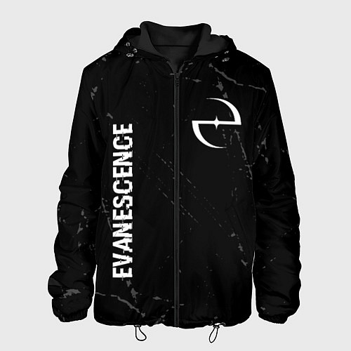 Мужская куртка Evanescence glitch на темном фоне: надпись, символ / 3D-Черный – фото 1