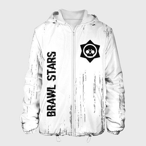 Мужская куртка Brawl Stars glitch на светлом фоне: надпись, симво / 3D-Белый – фото 1