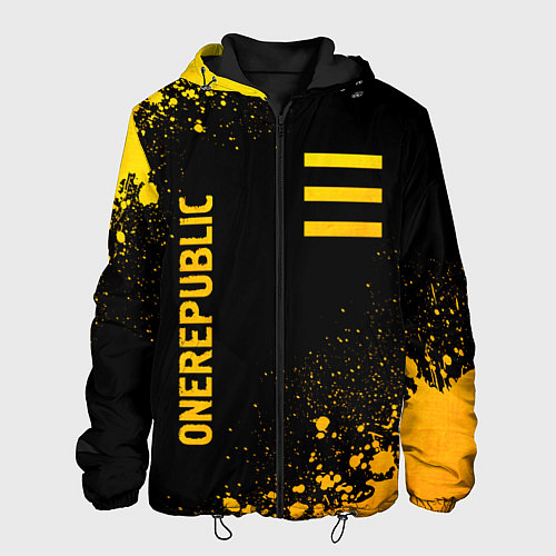 Мужская куртка OneRepublic - gold gradient: надпись, символ / 3D-Черный – фото 1