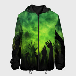 Куртка с капюшоном мужская Зомби вечеринка, цвет: 3D-черный