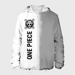 Куртка с капюшоном мужская One Piece glitch на светлом фоне: по-вертикали, цвет: 3D-белый