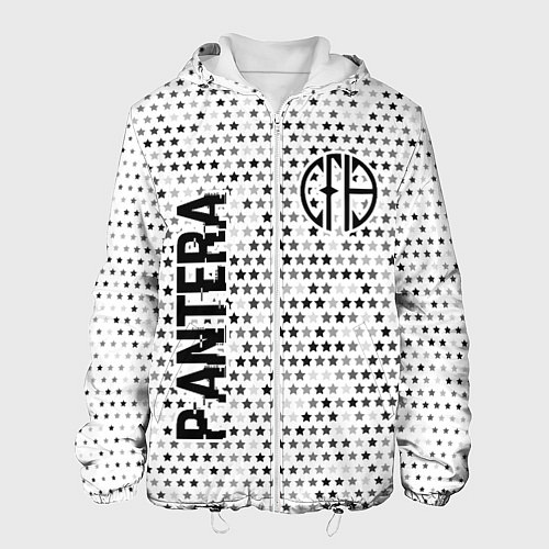 Мужская куртка Pantera glitch на светлом фоне: надпись, символ / 3D-Белый – фото 1