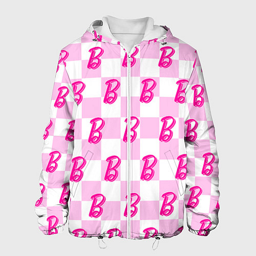 Мужская куртка Розовая шашка и Барби / 3D-Белый – фото 1