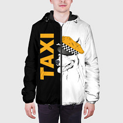 Куртка с капюшоном мужская Собака в кепке таксиста, цвет: 3D-черный — фото 2