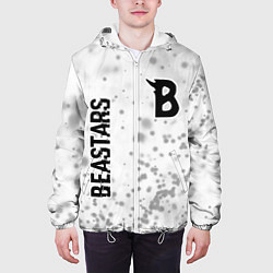 Куртка с капюшоном мужская Beastars glitch на светлом фоне: надпись, символ, цвет: 3D-белый — фото 2