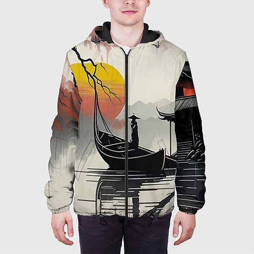 Мужская куртка Красота Японии / 3D-Черный – фото 3