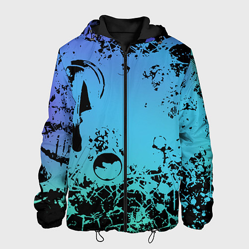 Мужская куртка Неоновый абстрактный фон в граффити стиле / 3D-Черный – фото 1