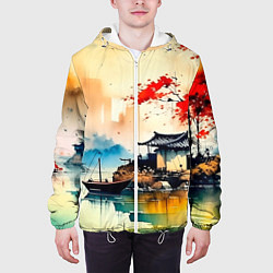 Куртка с капюшоном мужская Краски природы, цвет: 3D-белый — фото 2