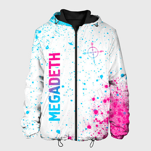 Мужская куртка Megadeth neon gradient style: надпись, символ / 3D-Черный – фото 1