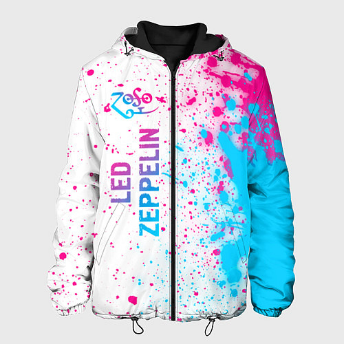 Мужская куртка Led Zeppelin neon gradient style: по-вертикали / 3D-Черный – фото 1
