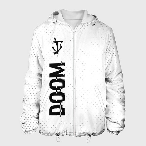 Мужская куртка Doom glitch на светлом фоне: по-вертикали / 3D-Белый – фото 1