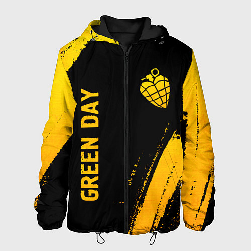 Мужская куртка Green Day - gold gradient: надпись, символ / 3D-Черный – фото 1