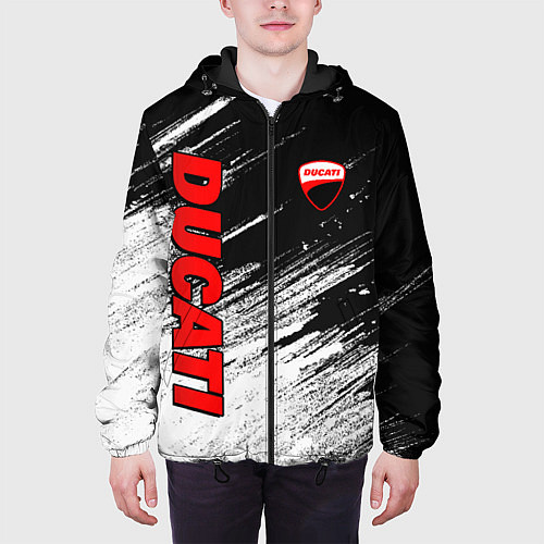 Мужская куртка Ducati - потертости краски / 3D-Черный – фото 3