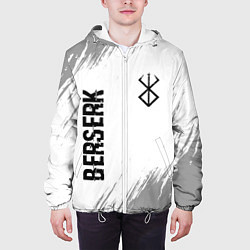 Куртка с капюшоном мужская Berserk glitch на светлом фоне: надпись, символ, цвет: 3D-белый — фото 2