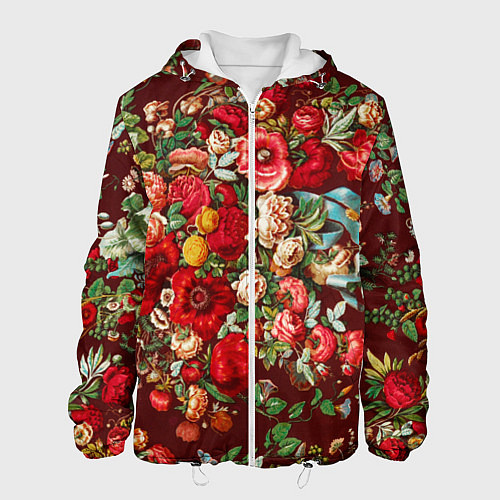 Мужская куртка Платок цветочный узор / 3D-Белый – фото 1