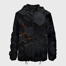 Куртка с капюшоном мужская Черные неоноыве плиты, цвет: 3D-черный