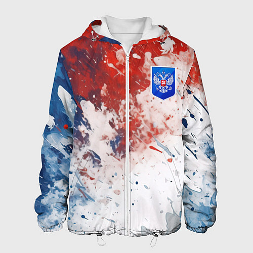 Мужская куртка Краски и герб России / 3D-Белый – фото 1