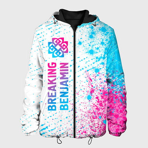 Мужская куртка Breaking Benjamin neon gradient style: по-вертикал / 3D-Черный – фото 1