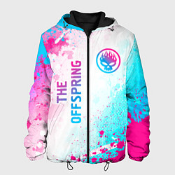 Куртка с капюшоном мужская The Offspring neon gradient style: надпись, символ, цвет: 3D-черный