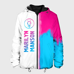 Мужская куртка Marilyn Manson neon gradient style: по-вертикали