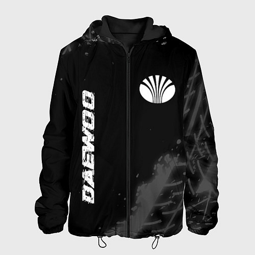 Мужская куртка Daewoo speed на темном фоне со следами шин: надпис / 3D-Черный – фото 1