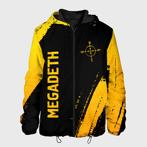 Мужская куртка Megadeth - gold gradient: надпись, символ / 3D-Черный – фото 1