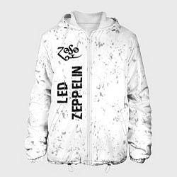 Куртка с капюшоном мужская Led Zeppelin glitch на светлом фоне: по-вертикали, цвет: 3D-белый