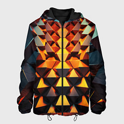 Куртка с капюшоном мужская Объемные кубы полигон, цвет: 3D-черный