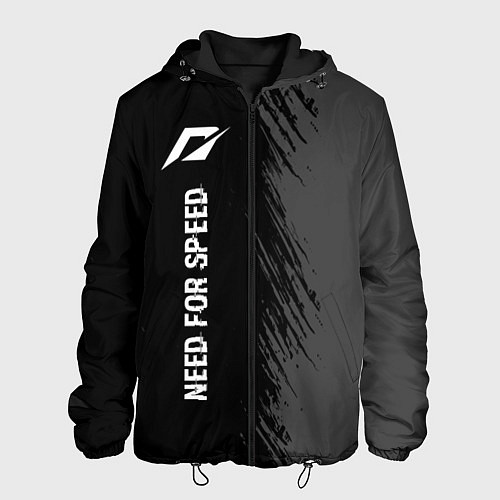 Мужская куртка Need for Speed glitch на темном фоне: по-вертикали / 3D-Черный – фото 1