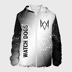 Куртка с капюшоном мужская Watch Dogs glitch на светлом фоне: надпись, символ, цвет: 3D-белый