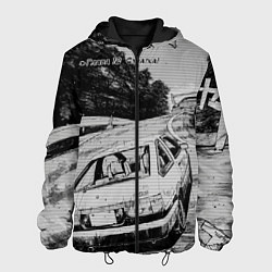 Куртка с капюшоном мужская Тойота ae 86 - Инициал ди, цвет: 3D-черный