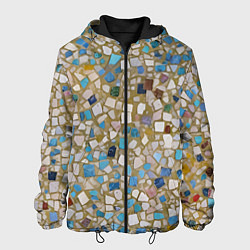 Куртка с капюшоном мужская Мозаика белая разноцветная, цвет: 3D-черный