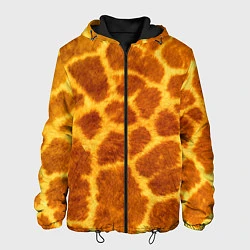 Куртка с капюшоном мужская Шкура жирафа - текстура, цвет: 3D-черный