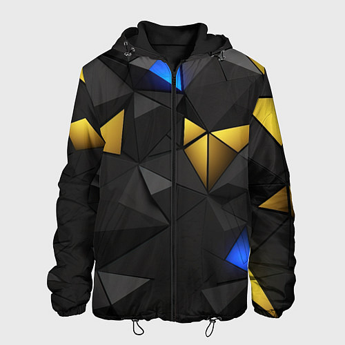 Мужская куртка Black yellow geometry / 3D-Черный – фото 1