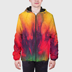 Куртка с капюшоном мужская Огненный тай дай, цвет: 3D-черный — фото 2