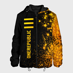 Куртка с капюшоном мужская OneRepublic - gold gradient: по-вертикали, цвет: 3D-черный