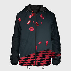 Куртка с капюшоном мужская Настольная игра шашки, цвет: 3D-черный
