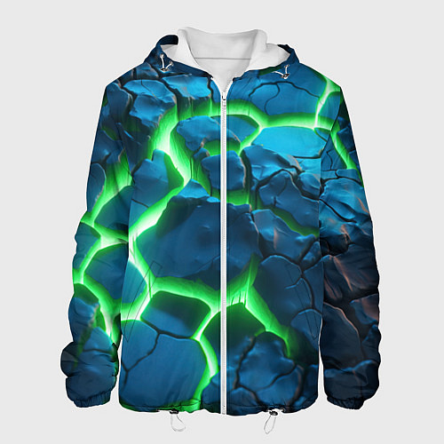 Мужская куртка Разлом зеленых плит / 3D-Белый – фото 1