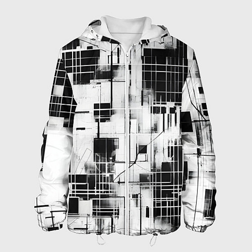 Мужская куртка Кибер Сетка гранж / 3D-Белый – фото 1