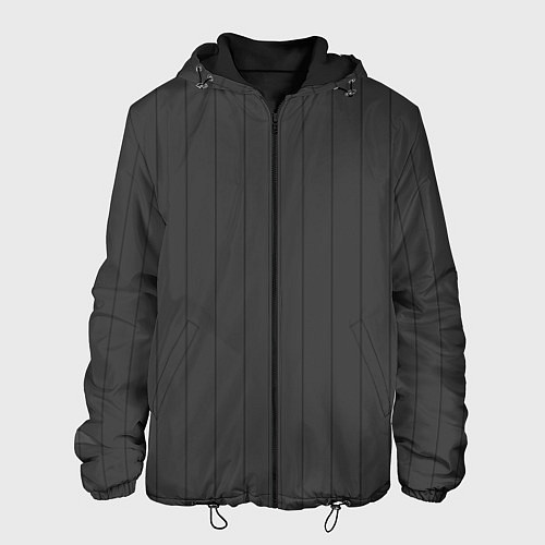 Мужская куртка Насыщенный серый полосатый / 3D-Черный – фото 1
