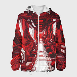 Куртка с капюшоном мужская Красная комната киберпанк, цвет: 3D-белый
