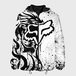 Куртка с капюшоном мужская Fox motocross - белый дракон, цвет: 3D-черный