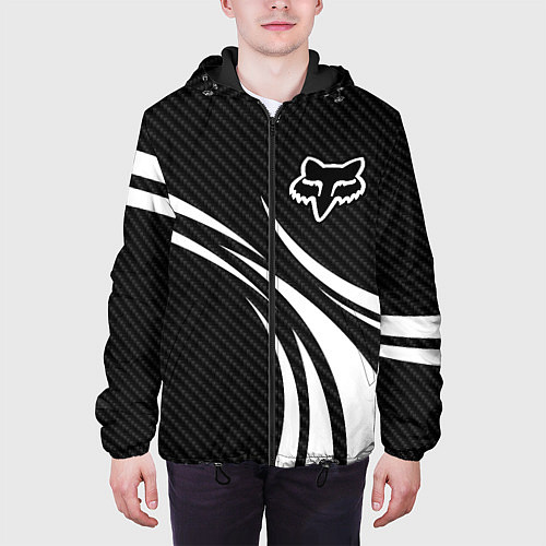 Мужская куртка Fox carbon line - white / 3D-Черный – фото 3