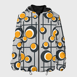Куртка с капюшоном мужская Абстракция из кругов и линий, цвет: 3D-черный