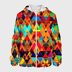 Куртка с капюшоном мужская Абстрактный разноцветный, цвет: 3D-белый