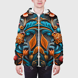Куртка с капюшоном мужская Mirrow floral pattern - art - vogue, цвет: 3D-белый — фото 2