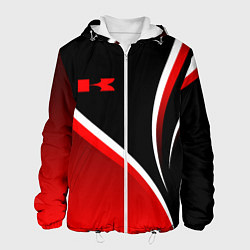 Мужская куртка Кавасаки - красные волны