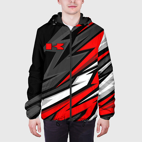 Мужская куртка Kawasaki - red uniform / 3D-Черный – фото 3