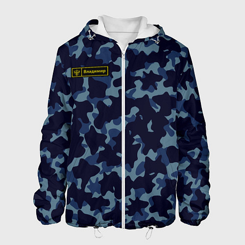 Мужская куртка Камуфляж с нашивкой - Владимир / 3D-Белый – фото 1